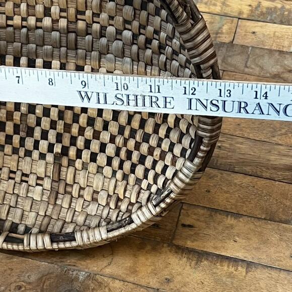 Vintage Basket Decor 13" Fruit & Vegetable Brown Rounded Boho Country - Picture 5 of 7